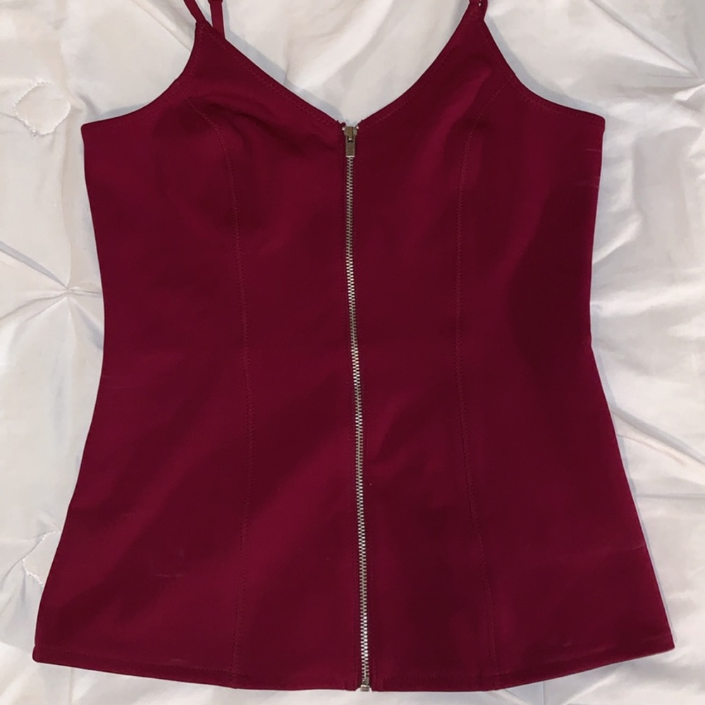 **SOLD - Express Maroon Zip Tank Top